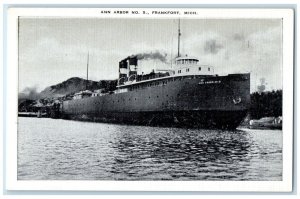 c1940 Ann Arbor No.5 Steamer Ferry Ship Frankfort Michigan MI Vintage Postcard