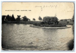 1910 Heartwell's Lake Trees Scene Hastings Nebraska NE Posted Vintage Postcard