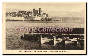 Postcard Old Antibes Old Town and La Chaine Des Alpes