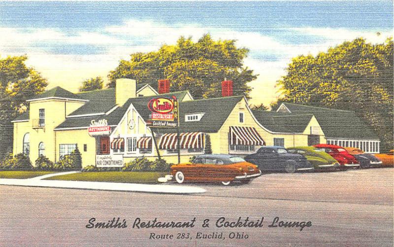 Euclid OH Smith's Restaurant Cocktail Lounge Old Cars Postcard