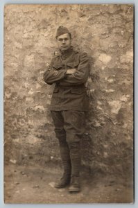 RPPC 1918  WW1  US Army Soldier Wounded Twice in Battle   Postcard