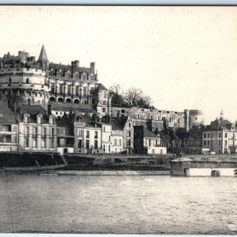 c1920s Amboise, France Chateau Royal Loire Valley Castle River Town View A358