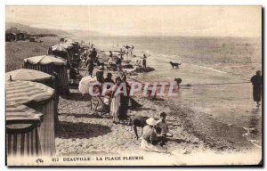 Old Postcard Deauville La Plage Fleurie