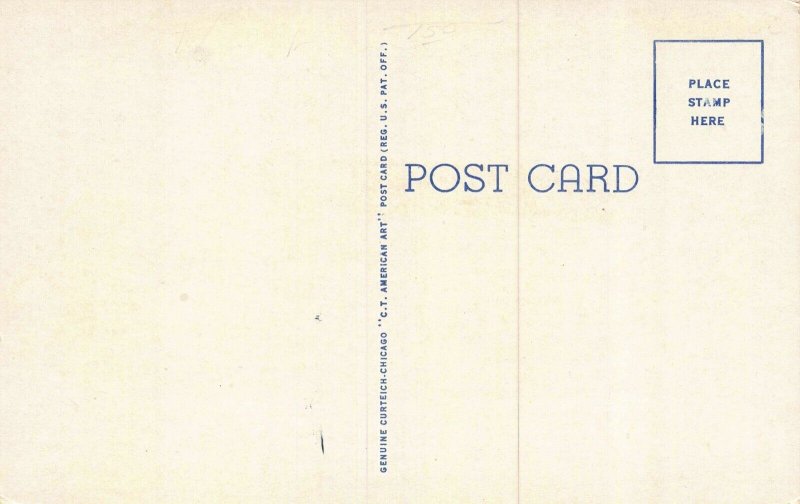 Linen Postcard U.S. Post Office in Andalusia, Alabama