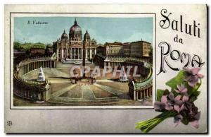 Postcard Old Saluti da Roma