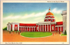 VINTAGE POSTCARD THE COURT OF STATES AT THE NEW YORK WORLD'S FAIR 1939