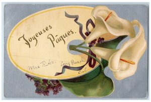 1905 Greetings From Long Beach California CA, Flowers Posted Antique Postcard