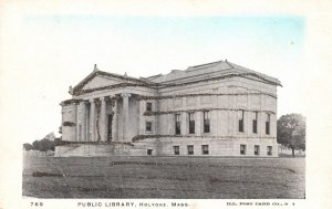 Vintage Postcard Public Library Building Historic Landmark Holyoke Massachusetts