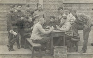 World War 1 Soldiers Group Photo Military Playing Cards Vintage RPPC 08.27