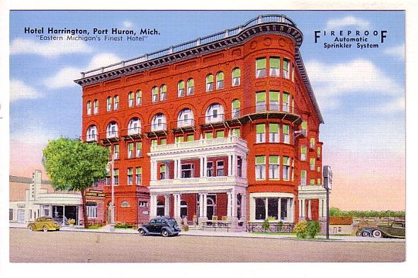 Harrington Hotel Port Huron, Michigan, John A Anderson Manager, 40's Cars, 'F...