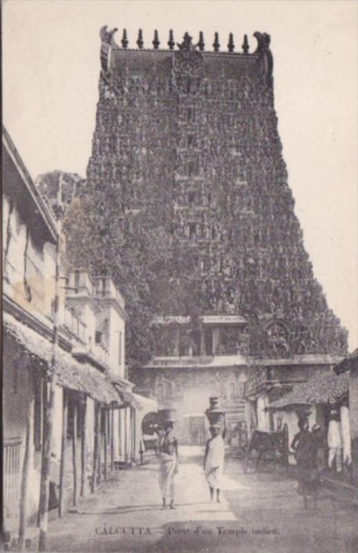 India Calcutta Porte d'un Temple indien