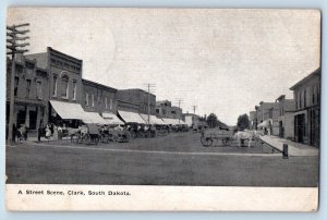 Clark South Dakota Postcard Street Scene Exterior Building c1910 Vintage Antique