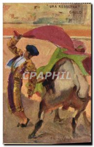 Old Postcard Corrida Bullfight Una Rebolera Gallo