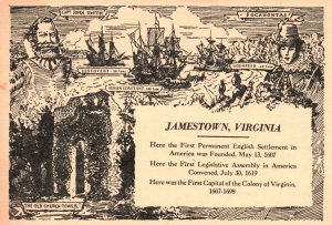 Jamestown VA-Virginia, Jamestown National Historic Site & Park Vintage Postcard