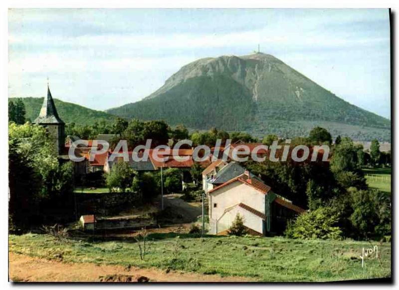 Modern Postcard Picturesque Auvergne Puy de Dome seen from the village of Puy...