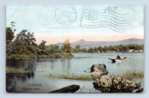 Boat on Pine Hill Pond Rutland Vermont 1919 DB Postcard P14