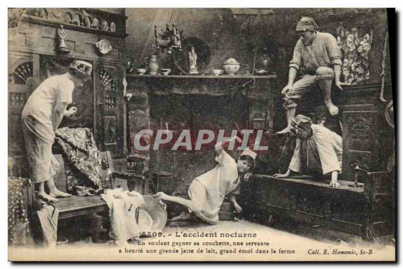 Old Postcard Folklore Beds Clos L & # night 39accident