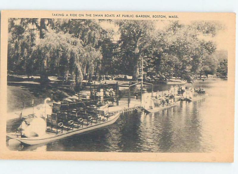 W-Border GREAT CLOSE UP VIEW OF THE SWAN BOATS AT PUBLIC GARDEN Boston MA hp8770