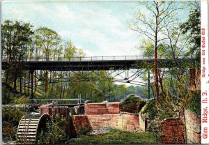 Glen Ridge New Jersey Bridge Over Old Moffatt Mill Antique UDB Postcard Vintage 