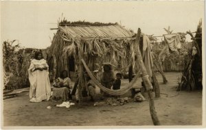 PC CPA VENEZUELA, CARACAS, NATIVE CAMP, Vintage REAL PHOTO Postcard (b22167)