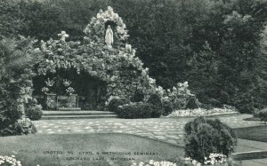 Vintage Postcard Groto SS Cyril & Methodius Seminary Orchard Lake Michigan MI