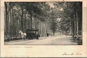 Netherlands Ginneken Poneytram Vintage Postcard 01.45