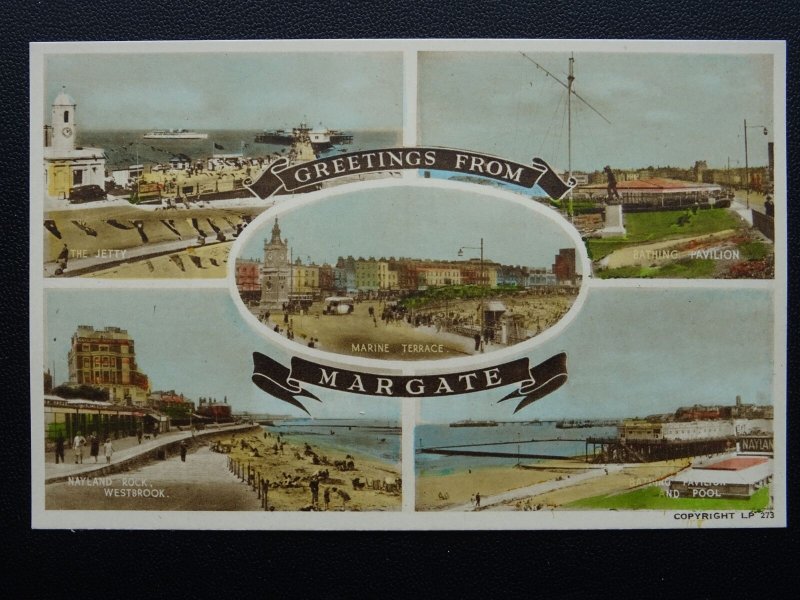 Kent Margate 5 Image Multivue c1940's Carte Postale BY A. H. & S.LP273