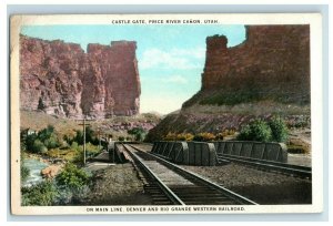 1920s Denver & Rio Grande Western Railroad Price River Canon Utah Postcard P94