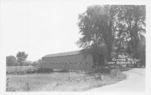 J75/ Brandon Vermont RPPC Postcard c1950s Covered Bridge 175