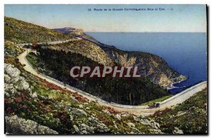 Old Postcard Route Grande Corniche between Nice and Eze