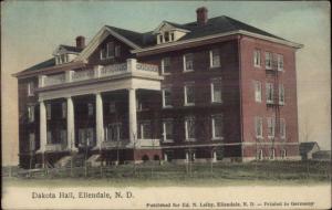 Ellendale ND Dakota Hall c1910 Postcard