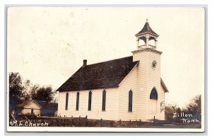 Postcard M. E. Church Dillon Kans. Kansas RPPC c1909