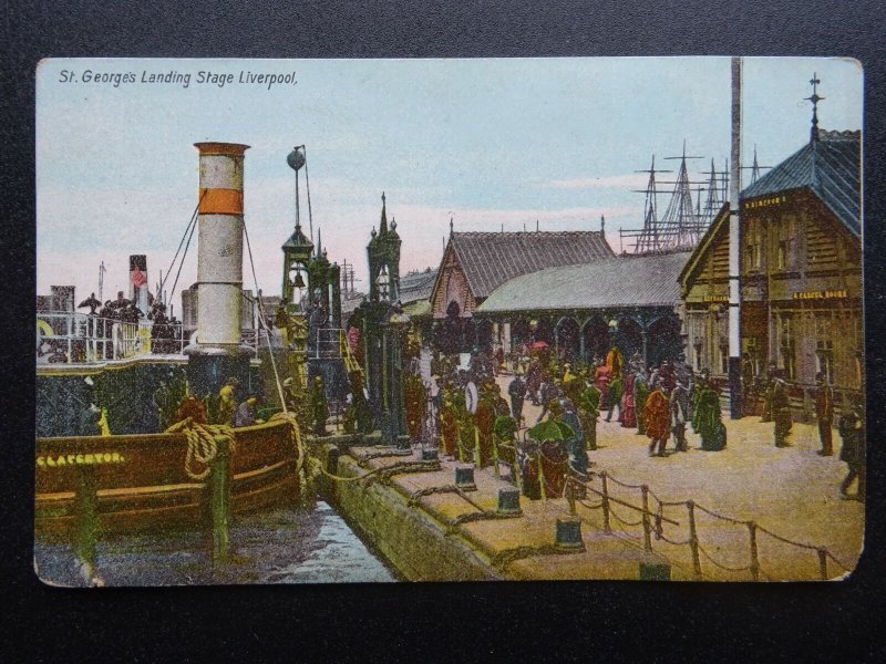 Shipping Liverpool ST. GEORGE'S LANDING STAGE - Old Postcard by Willan Series