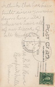 Whitefield ME Union Hall in 1908, Real Photo Postcard 