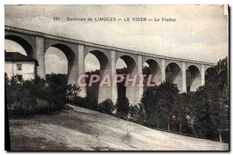 Old Postcard surroundings Limoges Le Vigen The Viaduct