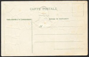BELGIUM Stamps on Postcard Embossed Shield Unused c1910s