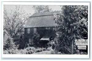 c1940's The Red Barn Exterior Westport Connecticut CT Unposted Trees Postcard