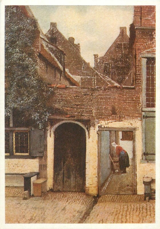 Painting artist Postcard Jan Vermeer van Delft street