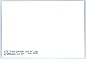 2 Anthropomorphic Postcards DRESSED DOGS PLAYING POKER ~C.M. Coolidge Art 4x6