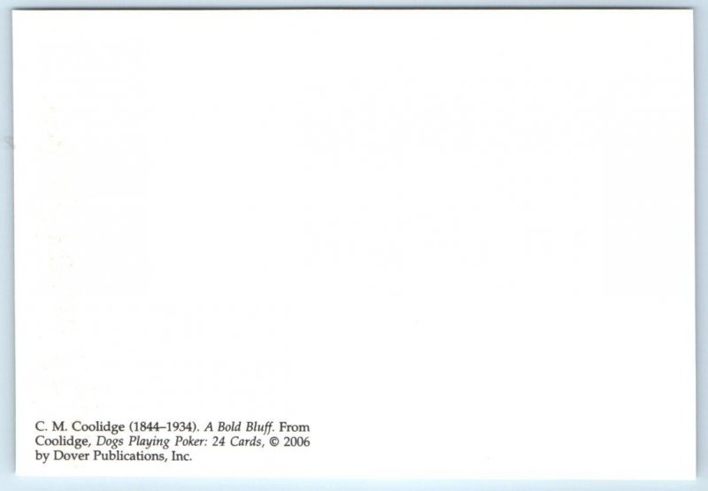 2 Anthropomorphic Postcards DRESSED DOGS PLAYING POKER ~C.M. Coolidge Art 4x6