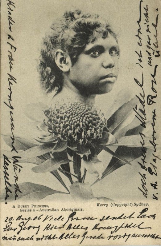 australia, Dusky Aboriginal Princess, Flower (1906) Postcard