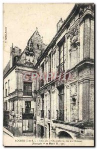 Old Postcard Loches Hotel De La Rue Du Chateau Chancellery