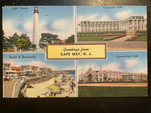 Vintage Postcard 1956 Greetings from Cape May New Jersey