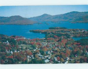 Pre-1980 AERIAL VIEW OF TOWN Adirondacks - Lake George New York NY F3844