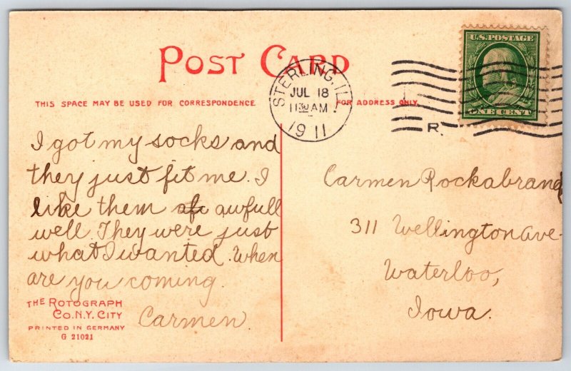 Framingham Massachusetts~St Johns Church Exterior View~PM 1911~Vintage Postcard