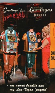 Vintage Postcard One Armed Bandits Unique Spot Machines Las Vegas Nevada NV