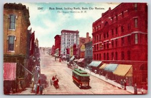 Butte City Montana~Main Street North~Trolley Sign: Baseball Today~c1910 Haffner