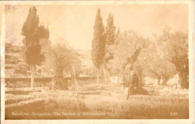 RPPC  Palestine - Jerusalem - The Garden of Gethsemane - Postcard  1910