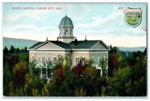 c1910 State Capitol Exterior View Building Carson City Nevada Vintage Postcard