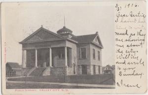 North Dakota ND Postcard 1906 VALLEY CITY Public Library Building
